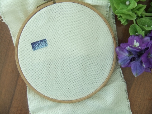 blue needlework